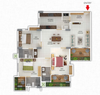 Flat A - 3 BHK